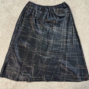 Vintage The Limited Black and Cream Silk Slip Skirt size Small